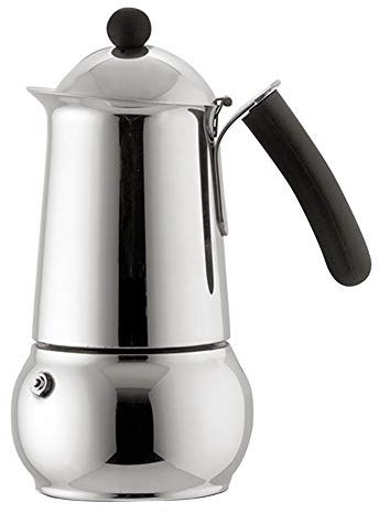 OQHAIR Moka Pot Moka Caffettiera Moka a Mano in Acciaio Inossidabile Caffettiera Espresso Mocha Maker Piano Cottura (Color : Silver, Size : 6 Cup) (Silver 10 Cup)