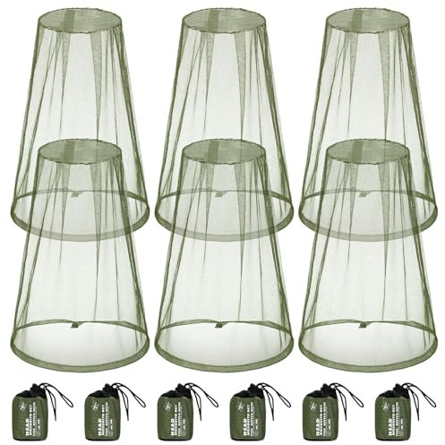 HESTYA Lot de 6 moustiquaires en maille pour protéger le visage, le cou, la tête (vert)