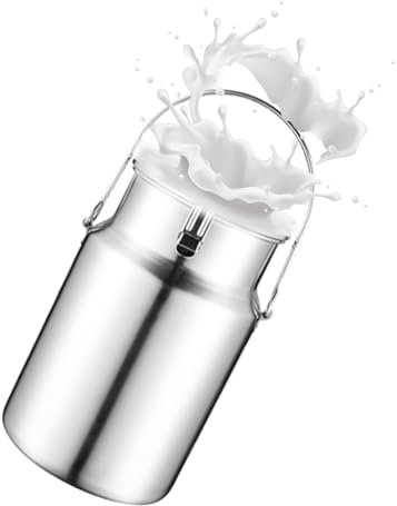 TOOYITR 304 Milchkanne Edelstahl MultifunktionsTransporteimer mit Griff für Transport oder Lagerung,3L