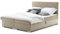 Mebligo Boxspringbett 180x200 mit Bettkasten und Kopfteil, Doppelbett mit Bonell-Matratze und Topper, Polsterbett, Boxspringbett Beige - ELMA Serie