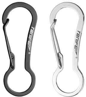 TONIFE Karabiner, Karabinerhaken aus Hochwertigem Edelstahl für Karabinerhaken Schlüsselanhänger, Snap Schnalle Feder Rucksack Verschlüsse