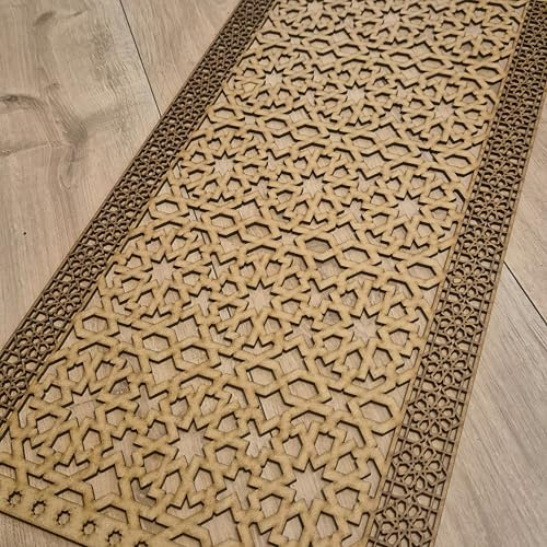 Geometric Arabic Design Grate Pattern trellis Pattern Screen Radiator Cabinet wall Decorative Screening-grille- Perforated MDF panel (1200x600mm) 0173 (3mm thick MDF, Primed White)