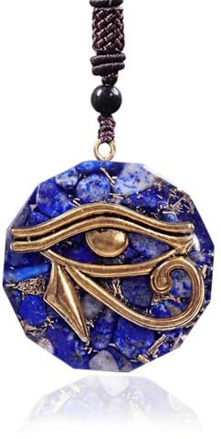 UNGUGU Lapislazuli Orgon Auge des Horus Schutz Halskette,Orgon Energie Halskette,Lapislazuli Kristall