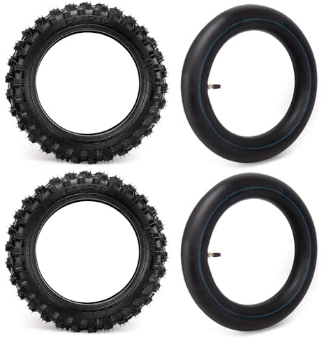 2.50-10 Dirt Bike Tire, 2.5-10 Off-Road Tire and Inner Tube for Dirt Bike with 10 Rim Compatible with Honda CRF50/XR50, Suzuki DRZ70/JR50 and Yamaha PW50