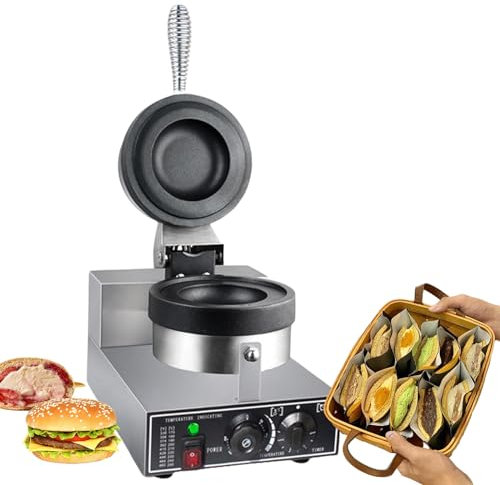 SAIYERUS Machine à Hamburgers à Crème Glacée, Machine à Hamburgers UFO, Gaufrier à Garniture de Crème Glacée, Presse à Sandwich pour Gaufrier à Hamburger, Non Revêtue, Domestique ou Commerciale,220V