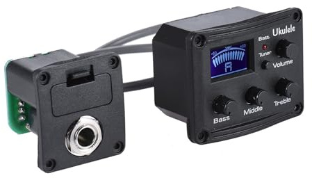 3-Band-Piezo-Tonabnehmer, Ukulelen-Nachbildung, Verstärker-Tuner, LCD-Display und Lautstärkeregler, Gitarrenvorverstärker, Tonabnehmer, digitales Stimmgerät