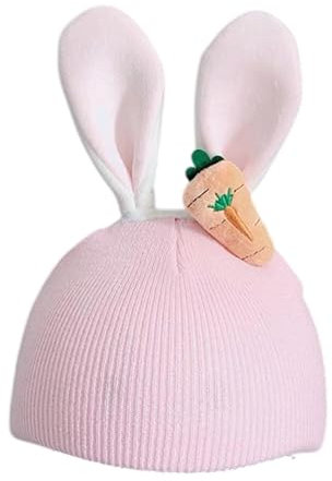 Oshhni Schnee-Skihelm-Überzug, Strickmütze, weiches Geburtstagsgeschenk, praktisch, tragbar, schönes Skihelm-Zubehör, Sporthelm-Überzug, Rosa Hasenohren
