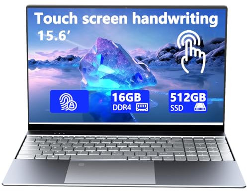 15,6-Zoll-Touchscreen-Portable-Laptop mit hochwertigem Vollmetallgehäuse,16GBDDR4+512GBSSD,N95 Quad-Core-3,4GHz-Prozessor,Fingerabdruckerkennung und hintergrundbeleuchteter Tastatur,1920×1080,Win11Pro