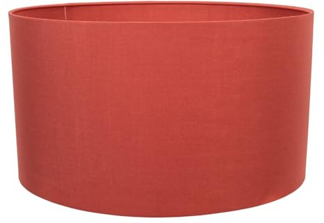 ValueLights | Reni Rust Red Fabric Drum Ceiling Pendant Table Floor Large Lamp Shade | 450mm Shade Width