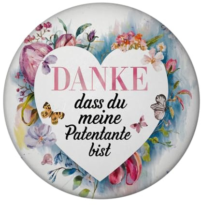 Danke Patentante Magnet Herz Danksagung Magnet mit Spruch - liebevolles Dankgeschenk