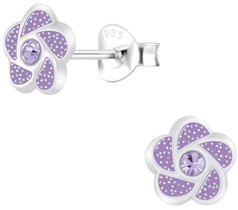 Monkimau Mädchen Ohrringe Blume | Ohrstecker aus 925 Sterling Silber | Kinderohrringe hypoallergen
