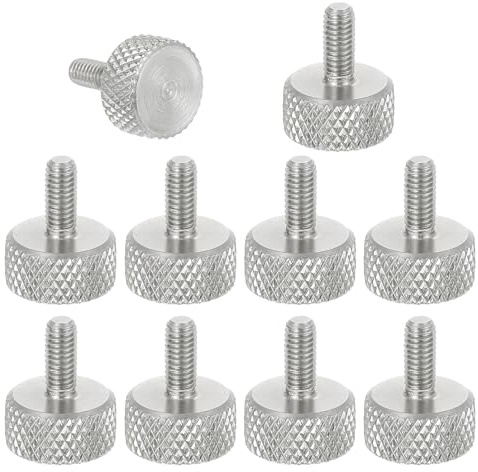 sourcing map Tornillos de pulgar moleteados M3 x 6 mm, tornillos de cabeza plana de acero inoxidable 304, pernos de cabeza moleteada de diamante métrico, perillas de agarre, sujetadores de rosca para