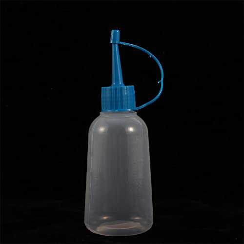 Bottiglia da spremere in plastica trasparente da 100 ml, con tappo, bottiglia per ketchup, per colla, miele, condimenti, gadget da cucina (blu)