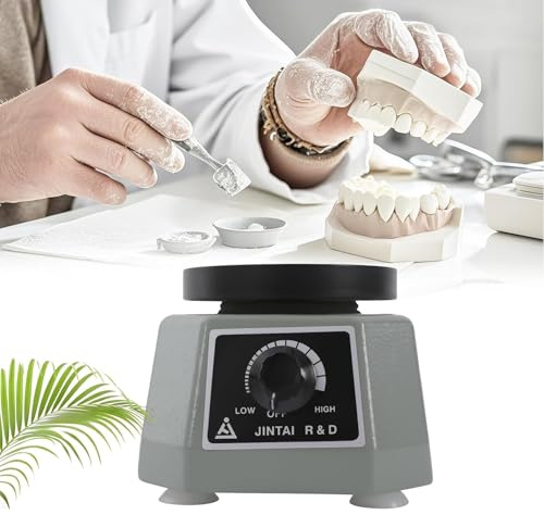 Rüttelplatte Gipsrüttler 110V, 100W Einstellbare Elektrisch Rüttelplatte Klein, 4'' Round Dental Lab Oszillator für Dentalformen, Gummiformung, Labor & Casting, Grün