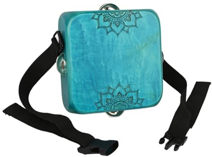 Sunydog Professionelle Tragbare Cajon-Handtrommel aus Holz mit Schellen für Straßenauftritte, Ahorn/Cajon/Handtrommel/Percussion-Trommel, für Professionelle Amateurmusiker (Blau)