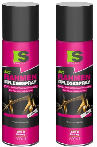 Spraytive 2× 300ml – Rahmen-Pflegespray mit Power Protect Wachsversiegelung – schmutz- & feuchtigkeitsabweisend – für Fahrrad, E-Bike, MTB & Rennrad – Aluminium & Carbon – Lackschutz – Made in Germany