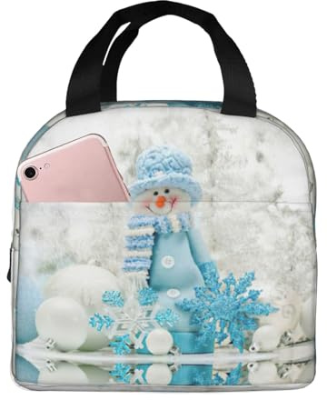 Gnbmvcc Happy Snowman Isolierte Lunchtasche aus Aluminiumfolie für Damen und Herren, Handtasche für Erwachsene