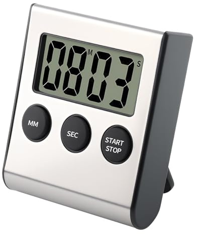 Kurzzeitwecker Küche, Eieruhr Magnetisch Kurzzeitmesser Digital | Küchenuhr,Wecker Küchengeräte Countdown-Uhr bis 99min/59s, Große Ziffern Hängend,Hochwertiges Edelstahlgehäuse