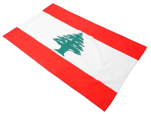 Uonlytech Drapeau du Liban en Polyester Gaine de Fixation, Grand Format, Couleurs Éclatantes, Léger et Portable, pour Décoration Extérieure, Fêtes Patriotiques et Événements en Plein Air