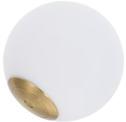 Lurrose Abat-jour Rond en Verre Blanc Laiteux Suspendre Diffusion Lumineuse Douce, Design Sphérique Classique en Verre et Cuivre, pour Chambres et Salles à Manger