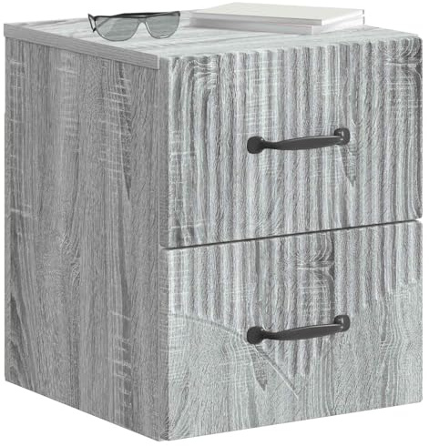 vidaXL Wandmontierter Nachttisch 2 pcs Graues Sonoma 34,5 x 33 x 40 cm, Schlafzimmer Aufbewahrungslösungen, rechteckige Moderne Nachttische, Coole Möbel für kuschelige Ecken