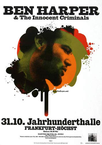 Ben Harper - Lifeline, Frankfurt 2006 » Konzertplakat/Premium Poster | Live Konzert Veranstaltung | DIN A1 «
