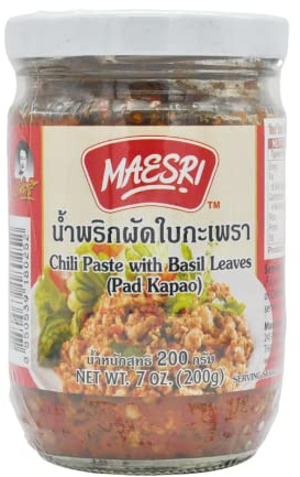 Maesri Chilli Paste with Sweet Basil Leaves 200g