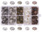 PandaHall 1 Feld gemischt Eisen Blume Perlkappen, Gemischte Farbe, 9x4 mm, Loch: 1 mm; ca. 525 STK. / Karton, 10 g/Fach