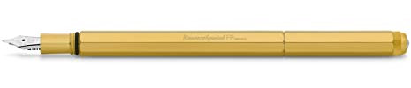 Kaweco SPECIAL Füllhalter Messing I Premium Füllfederhalter für Tintenpatronen mit hochwertiger Stahlfeder I Exklusiver Füller mit Geschenk Metallbox 17 cm I Federbreite: M (Medium)