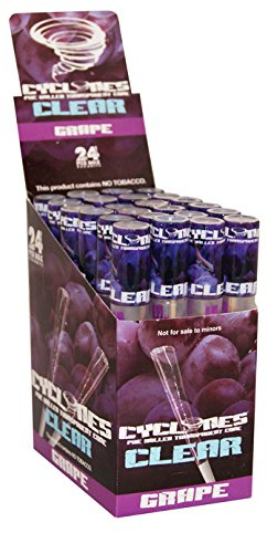 1 Box Cyclones Clear Grape Cones Transparent Pre-Rolled