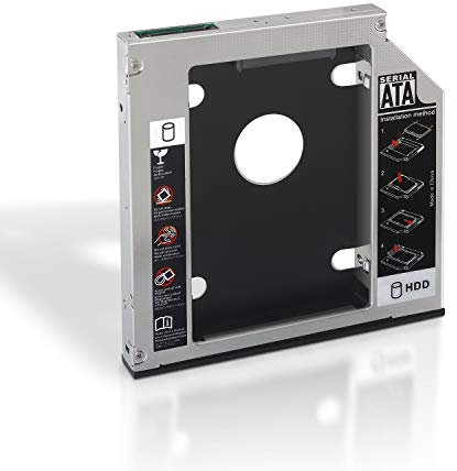 ADAPTADOR PARA PORTATIL AISENS PARA SUSTITUIR DVD DE 12.75MM POR HD SSD DE 2.5 SATA INCLUYE TORNILLOS DE MONTAJE A129-0152
