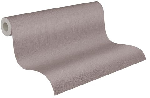 A.S. Création Pure Elegance Vliestapete mit Leinenoptik 0,53 x 10,05 m – Braun – Uni Tapete mit Struktur - Made in Germany - einfarbige braune Wandtapete für verschiedene Räume - 363788