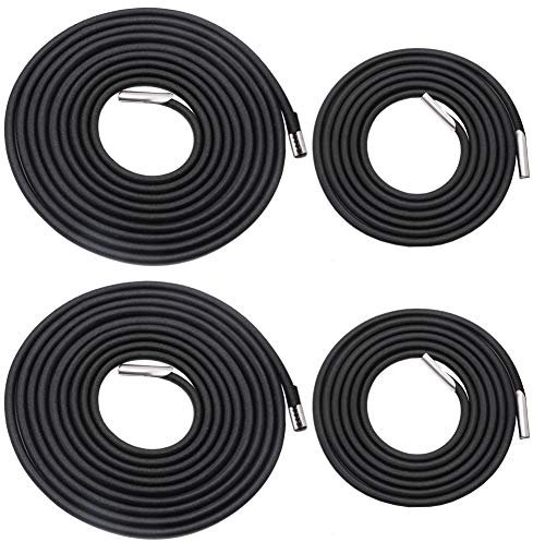 Universal 4 Replacement Cords for Zero Gravity Chair Replacement Laces Premium Bungee Ropes Recliner Repair Parts for Lounge Chair Anti Gravity Chair Bungee Chair (Black (2 Longs + 2 Shorts))