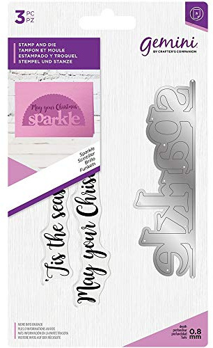 Crafter's Companion Gemini Christmas Festive Stamp & Die Set-Sparkle GEM-STD-SPL, Multi, One Size