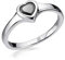 MATERIA Damen Ring Herz Silber 925 schwarz - Silberring Cocktailring Verlobung Liebe 15,9mm mit Ringetui SR-167-50