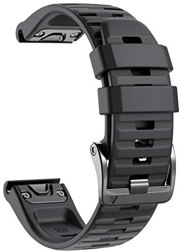 NotoCity Cinturino per Garmin Fenix 6/Fenix 6 Pro/Fenix 5/Fenix 5 Plus/Forerunner 935/945, 22mm Cinturino di Ricambio in Silicone, Braccialetto Quick-Fit, Colori Multipli. (Nero)