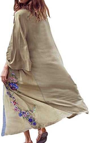YOUKD Cardigan Lungo Estivo da Donna Maxi Kimono Dress Costume da Bagno della Boemia Accappatoi da Spiaggia