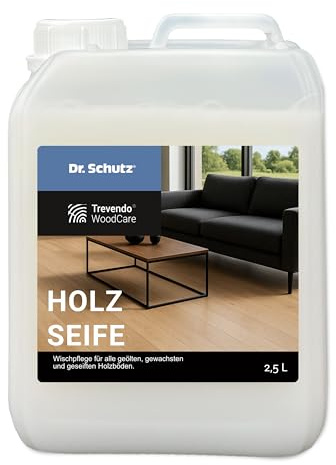 Dr. Schutz - Sapone per legno di Trevendo Woodcare, cura naturale del legno per superfici in legno oliate, cerate e trattate con sapone | Sapone nutriente e rigenerante | Made in Germany (2,5 litri)
