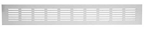19x2 inch / 500x60mm White Kitchen Worktop / Plinth Heat Vent Grill Aluminium