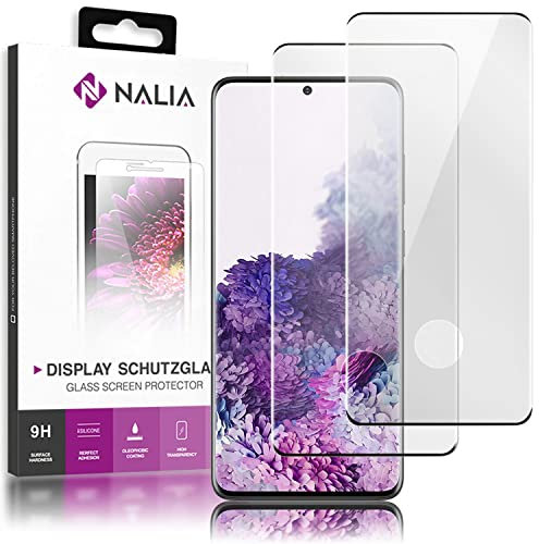 NALIA (2x Screen Protector compatible con Samsung Galaxy S20 Cristal Templado, 9H Vidrio Protector de Pantalla Full-Cover Display Cobertura, Blindado Proteccion Completa LCD Film HD Tempered Glass