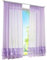 ESLIR Transparente Gardine Schal mit Kräuselband Modern Vorhang Voile Fensterschal Uni Lila BxH 150x225cm 1 Stück