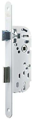 Yale Y15R-A40/B/SF - Serrure à encastrer coffre 135 mm, pêne dormant demi-tour, axe 40 mm, réversible, blanc, 1 clé, gâche incluse