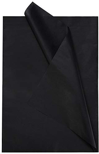 ZYOOO 50 Blatt Seidenpapier Schwarz, 70 cm x 50 cm,Schwarze Geschenkpapier für Bastelarbeiten, Dekoration