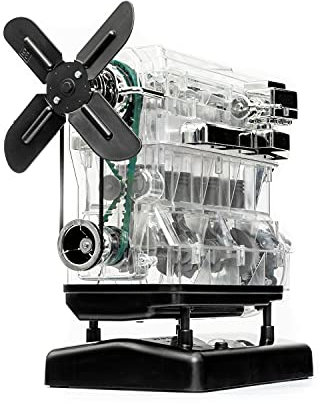 SELVA Bausatz 4-Zylinder-Motor, 100-Teile, transparentes Funktionsmodell, 1:3, mit Original Motor-Sound, inkl. Anleitung