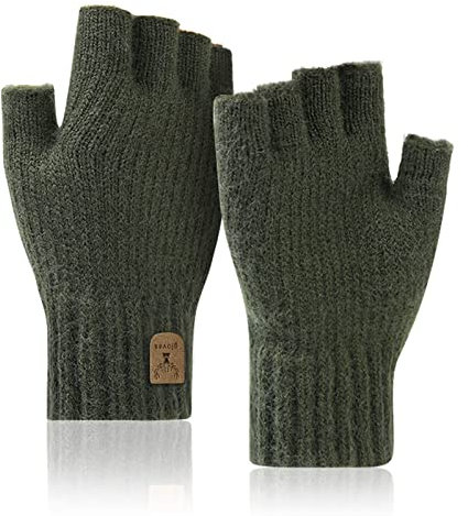 JUNRUI Fingerlose Handschuhe, Handschuhe ohne Finger Winter Warme Strickhandschuhe Arbeiten Camping Wandern Laufen Radfahren Fahren für Herren und Damen