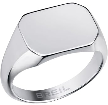 Breil, Anello Collezione Private Code, Anello Chevalier in Acciaio Lucido con Elemento Personalizzabile in Acciaio, Design Elegante e Discreto