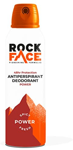 Rock Face Antiperspirant Deodorant for Men - Power Spicy Oriental Scent, 200ml Spray, 48 Hour Protection, Non-Staining