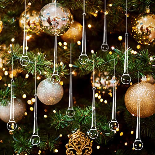 YIEUR Lot de 40 pendentifs en Forme de Pomme de Glace en Acrylique pour décoration d'arbre de Noël (Gouttes de Glace)
