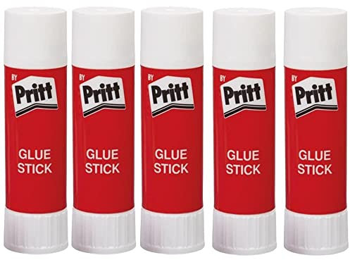 Pritt Klebestift, lösemittelfreier Glue Stick, sicherer kinderfreundlicher Kleber, hervorragend für die Schule, Bürobedarf und zum Basteln geeignet, 5 x 40g Pritt Stift