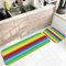 Bunter Teppich, Teppich für Die Küche Waschbar Mehrfarbig Mehrfarbige Streifen 40X60cm+40X120cm Heimtextilien